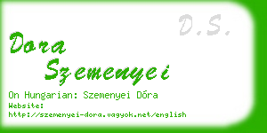 dora szemenyei business card